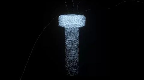 3d rendered illustration of Hex Bolt By Lines Stock Illustration