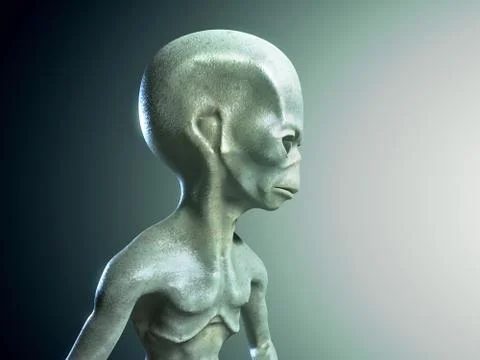 3d rendered illustration of a humanoid Alien Stock Illustration
