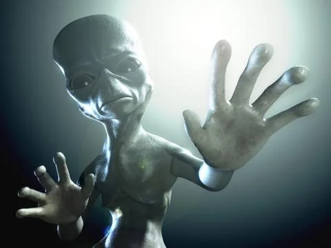 3d rendered illustration of a humanoid Alien Stock Illustration