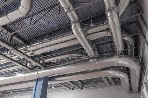3D rendered illustration of HVAC system and pipes. 스톡 일러스트