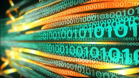 3d rendered illustration of Internet binary codes 스톡 일러스트