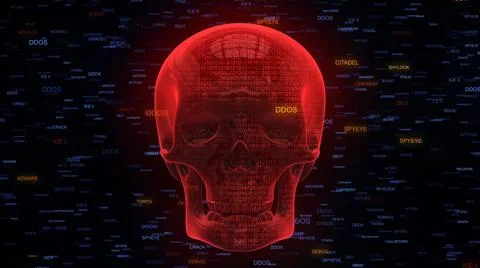 3d rendered illustration of internet security skull Illustrazione stock