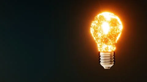 3d rendered illustration of Magic Idea Glowing Creative Light Bulb 스톡 일러스트