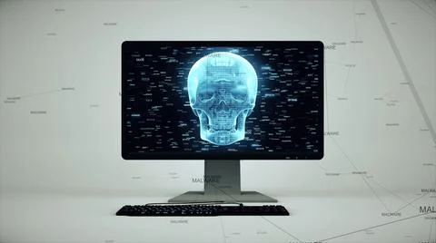 3d rendered illustration of Malware Virus On Personal Computer イラスト素材