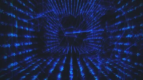 3d rendered illustration of Matrix Codes Wall Stockillustratie