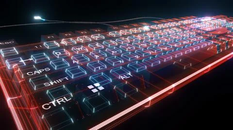 3d Rendered Illustration of Mechanical Keyboard Ilustração Stock