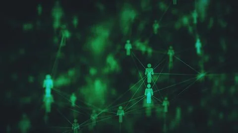 3d rendered illustration of network connection people Stock Illustration