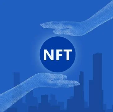 3d rendered illustration of NFT concept. Stock Illustration