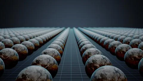 3D rendered illustration of parallel universes in many worlds interpretation  Stock Illustration