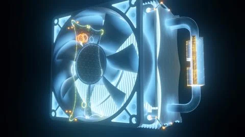 3d Rendered Illustration of pc cooling system Stock Illustration