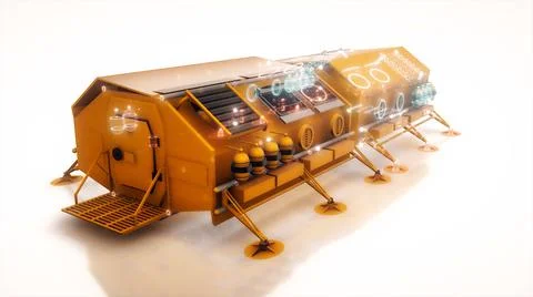 3d rendered illustration of Residential module of a planetary habitable station Stock Illustration