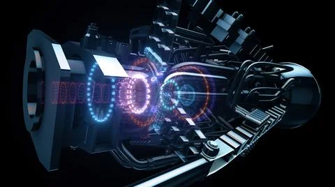 3d Rendered Illustration of Rocket Engine 스톡 일러스트