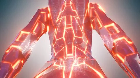 3d rendered illustration of sci fi Humanoid Android robot woman back angle Stock Illustration