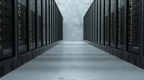 3d rendered illustration of Server Room 02 Illustrazione stock