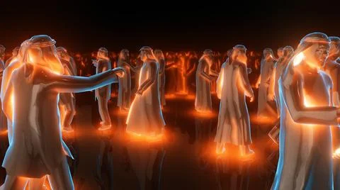 3d rendered illustration of Silhouettes of Arabic People Arabic Mans Stock Illustration