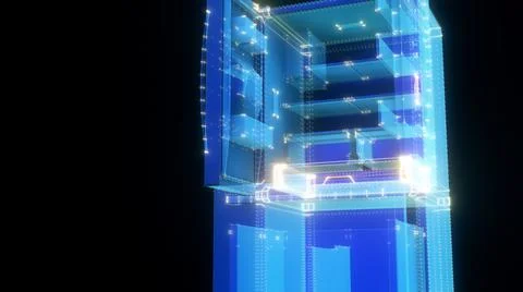 3d rendered illustration of the smart fridge Hud Hologram Stock Illustration