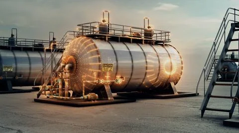 3d rendered illustration of Steam generator or industrial steam boiler Stock Illustration