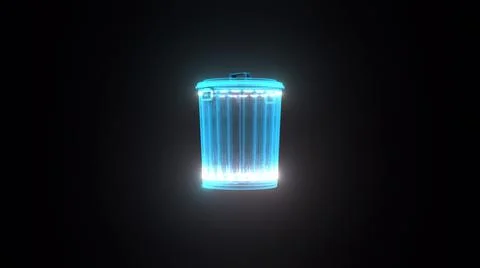 3d rendered illustration of Trash can hologram Stock-Illustration