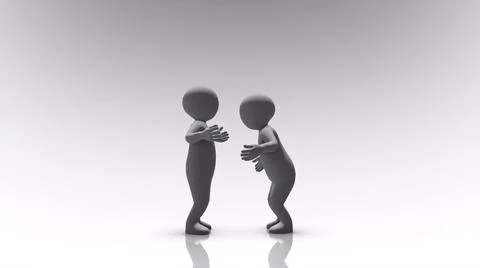 3d rendered illustration of Two People Arguing and shouting Each Other Concept Stock Illustration