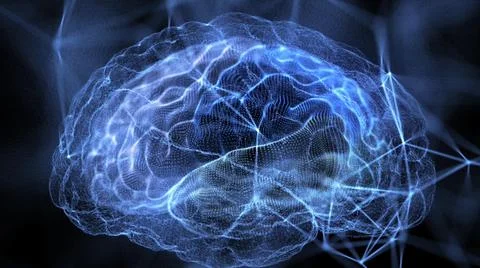 3d rendered illustration of vj artificial intelligence brain Stock Illustration