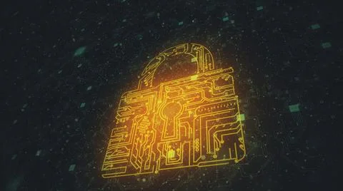 3d rendered illustration of Web Security Lock With Artificial Intelligence Illustrazione stock