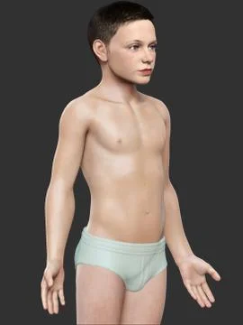 3d rendered illustration of the young boy body Stock Illustration