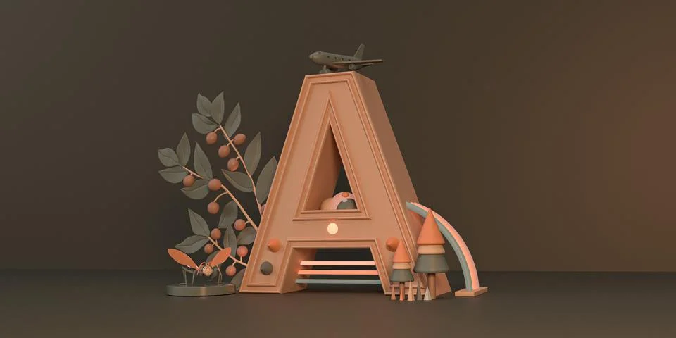 3D rendered image Alphabet A Stock Illustration
