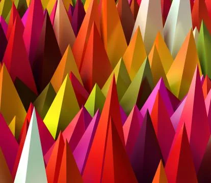 3D rendered image of sharp random pyramids as abstract futuristic background Illustrazione stock
