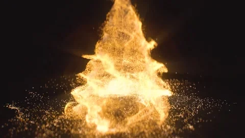 3D rendered intro scene of fiery light forming a Christmas tree Vidéo 257867255