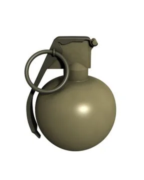 3d rendered isolated m67 grenade Stock Illustration