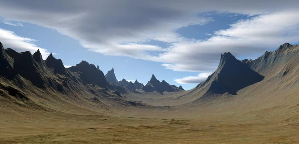 3d rendered landscape Stock Illustration