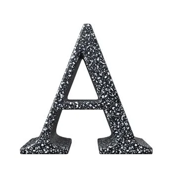 3D rendered A letter of granite material isolated on the white background Stock Illustration