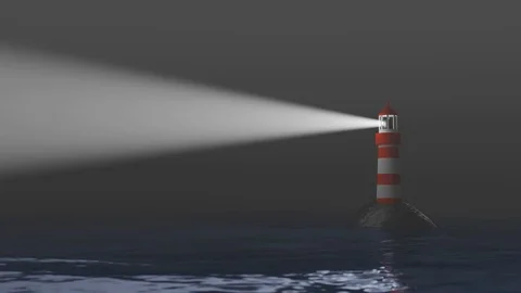 3D Rendered Lighthouse, Seamless Looping Video stock 129902489
