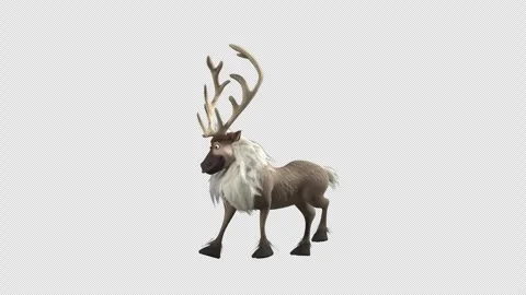 3D Rendered Loop Of Reindeer Walking Casually Vídeo Stock 294910876