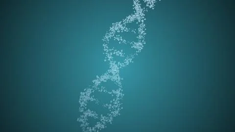 3D rendered loopable animation of rotating DNA double helix glowing molecule on Illustrazione stock
