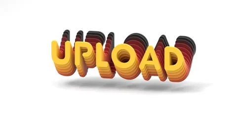 3D-rendered looping gradient animation of the word Upload floating on a white ba 動画素材 245831544