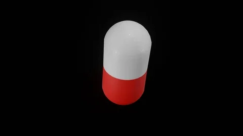 3d rendered macro view of large oval pill capsule seamless video loop backgro Stock Footage 124054876
