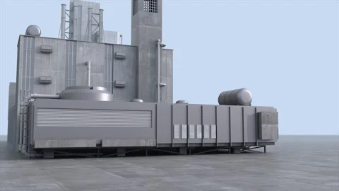 3D Rendered Manufacturing Plant and Industrial Architecture 4K I0031 Stock Footage 341446927