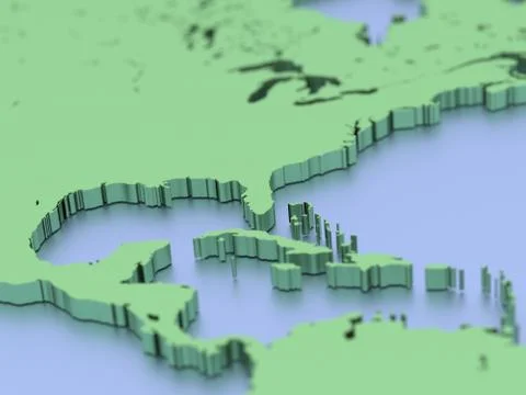A 3D rendered map of America Stock Illustration
