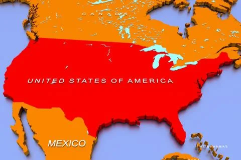 3D rendered map of COVID-19 virus pandemic in USA Stock Illustration