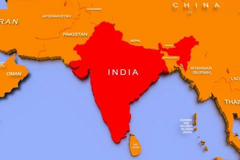 3D rendered map of COVID-19 virus pandemic in India Stock Illustration