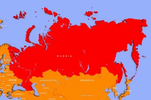 3D rendered map of COVID-19 virus pandemic in Russia Stock Illustration