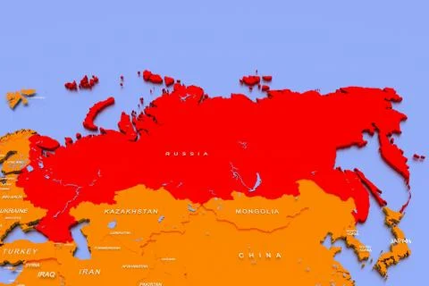 3D rendered map of COVID-19 virus pandemic in Russia Stock Illustration