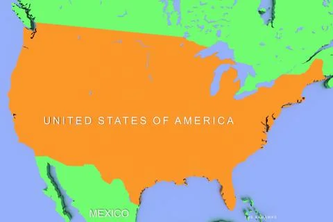 3D rendered map of COVID-19 virus pandemic in USA Stock Illustration