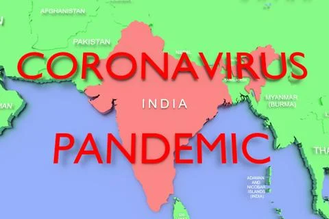 3D rendered map of COVID-19 virus pandemic in India Stock Illustration