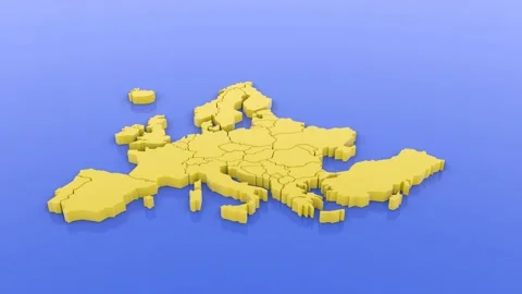 A 3D rendered map of Europe. 3D rendered illustration. Stock Footage 143173375
