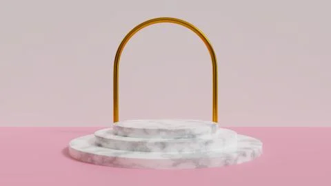 3d rendered marble podium background Stock Illustration