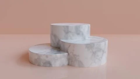 3d rendered marble podium background Stock Photos