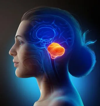 3d rendered, medically accurate illustration of a female cerebellum Stock Illustration
