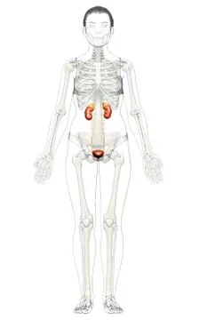 3d rendered, medically accurate illustration of female   kidneys Stock Illustration